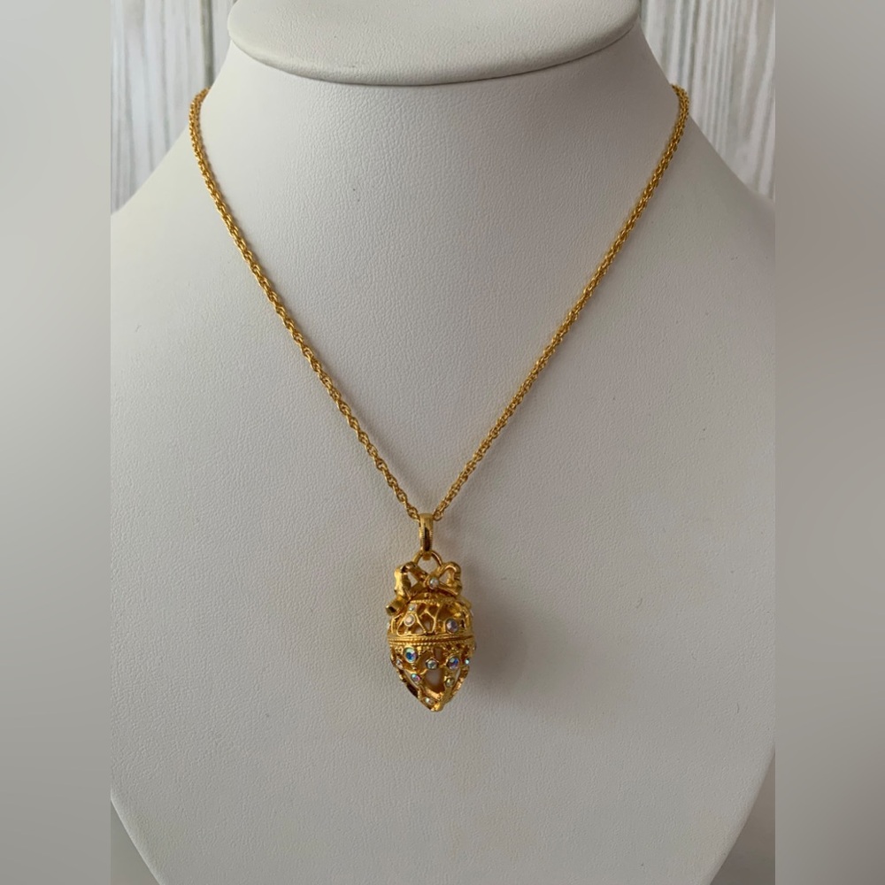 John Rivers secrets of the scroll Faberge egg necklace